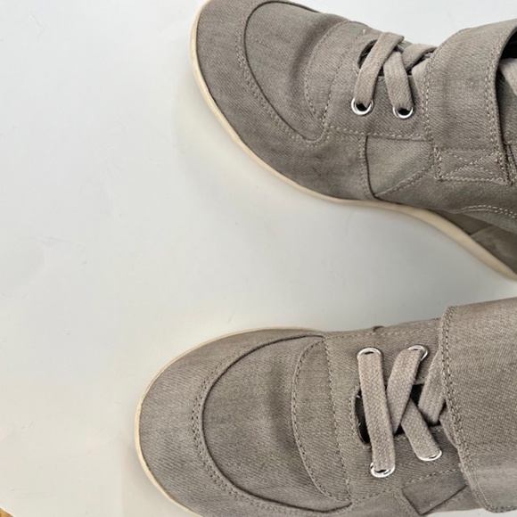 ASH Bowie Grey Washed Denim Wedge High Top Trainers-Limited edition - Picture 7 of 9